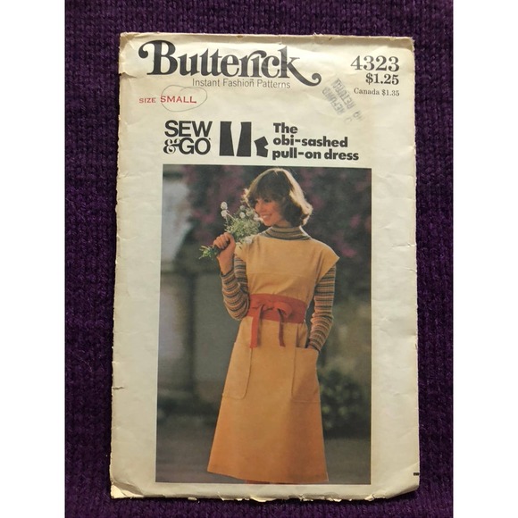Butterick 4323 dress pattern sz S - Picture 1 of 5